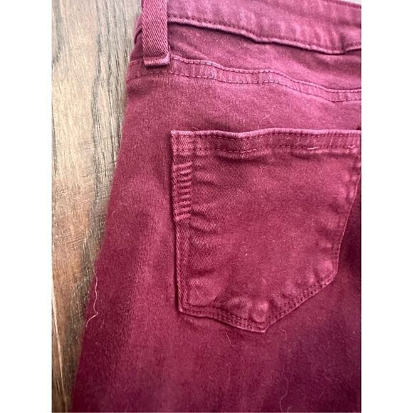 Paige Burgundy Ankle Peg Skinny Jeans - Picture 7 of 7